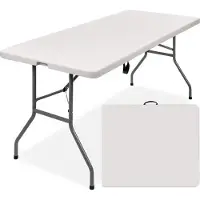 Goliving Table pliante - Table pliante - Table de camping - Table pliante d'extérieur - Résiste aux intempéries - 180 x 70 x 74 cm - Blanc