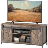 HOMCOM Meuble TV , meuble TV pour téléviseurs jusqu'à 60 pouces, meuble bas marron