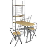 vidaXL Table de petit déjeuner table de cuisine pliante avec 2 chaises