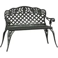 vidaXL Banc de jardin 108 cm fonte d'aluminium vert
