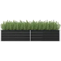 vidaXL Lit surélevé de jardin Anthracite 240 x 80 x 45 cm Acier galvanisé