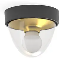 Nowodvorski Lighting Plafonnier rond NOOK noir et transparent, 1xE27x40W, plastique, dimensions : 15,5 x 17 x 17 cm, IP44, Lighting