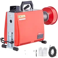Vevor Déboucheur Électrique Canalisation 20 m x 16 mm Machine Nettoyage Tuyaux Alimentation Manuelle 250 W