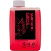 Shimano Huile de frein minérale - - Rouge - 500 ml - Performance optimale - Sécurité accrue