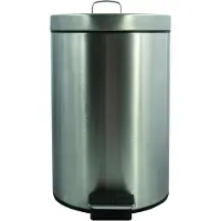 MSV Poubelle à pédale Poubelle à cosmétique Poubelle en inox argent 12L - 12 litres