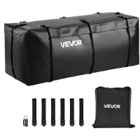 Vevor Sac de transport pour attelage, PVC 840D imperméable, 0,453 m³, sac de rangement d'attelage robuste pour benne du camion avec 6 sangles renforcées pour la plupart des SUV, camions, fourgonnettes