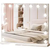Vevor Miroir de Maquillage Hollywood avec 15 Ampoules LED Intensité Variable