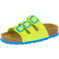 Lico Claquettes / Tongs 'Bioline' bleu cyan / jaune citron