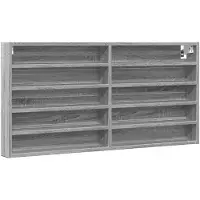 vidaXL Armoire à vitrine sonoma gris 100x8,5x50 cm bois d'ingénierie