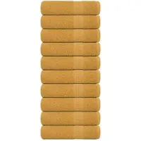 vidaXL Essuie-mains 10 pcs doré 50x100 cm 360 g/m² 100% coton