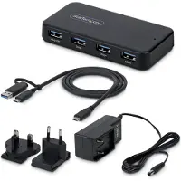 StarTech.com .com 4-Port USB-A Hub, 5Gbps, Eigenstromversorgung, 2-in-1 USB-C & USB-A Hostkabel, 1x BC 1.2 Ladeport, inkl.
