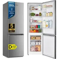 Heinner HC-HM262INVXD Réfrigérateur-congélateur 262L, charnières réversibles, acier inoxydable