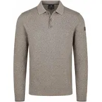 State of Art Pull Col Polo Uni Beige Marron taille M
