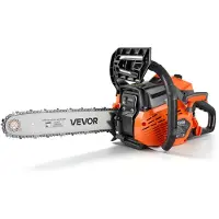 Vevor Tronçonneuse Thermique 40 cm³ 1,15 kW Scie à Chaîne Essence 2 Temps pour Coupe du Bois, Élagage, Défrichage, avec Guide-chaîne 355,6 mm, Starter Synchronisé à l'Accélérateur, Double Réservoir