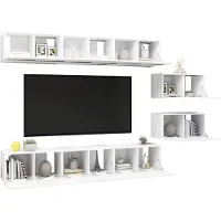 vidaXL Armoires TV 8 pcs. Blanc Bois composite