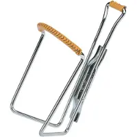 Zéfal Porte bidon vintage acier chrome avec gainage cuir marron diam 4mm 80g