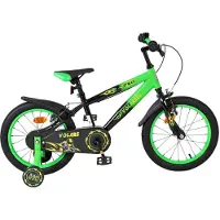 Volare Strike, vélo pour enfants - Garçons - 16 pouces - Noir et vert - Deux freins à main