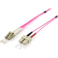 Equip Pro - Cordon de raccordement - SC multi-mode (M) pour LC multi-mode (M) - 2 m - 2 m - fibre optique - duplex - 50 / 125 microns - OM4 - sans halogène - rose