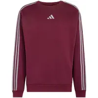 Adidas Essentials 3 Stripes Fleece Sweatshirt Violet S Homme
