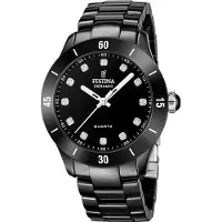 Festina Montre à affichage analogique 'Ceramic' noir
