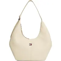 Tommy Hilfiger Sac bandoulière 'Flag Plaque Slouch Hobo' crème