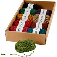 Creativ Company Chanvre naturel, assortiment, 1-2 mm, couleurs assorties, 10x30 m