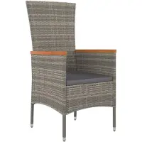 vidaXL Ensemble de jardin 5 pièces avec coussins Gris Poly rotin