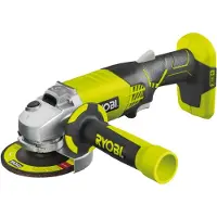 Ryobi - Meuleuse d'angle ONE+ 18 V 115 mm - 7 500 tr/min - Poignée auxiliaire - Fournie avec 1 disque à meuler - R18AG-0