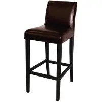 Bolero Tabouret de bar avec dossier, similicuir, marron foncé