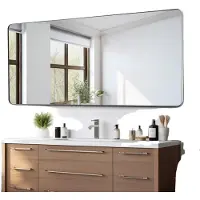 OEM Miroir mural VEVOR Miroir de maquillage Miroir de salle de bain 1828 x 813 x 25mm miroir rectangulaire, cadre argenté en alliage d'aluminium
