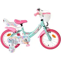 Volare Unicorn, vélo pour enfant - Fille - 14 pouces - Vert - Deux freins à main