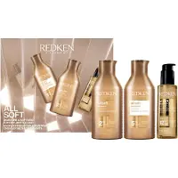 Redken Coffret de Noël All Soft : Shampooing 300 ml + Après-shampooing 300 ml + Huile All Soft Argan-6 100 ml