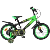 Volare Vélo pour enfants Strike - Garçons - 14 pouces - Noir et vert - Deux freins à main