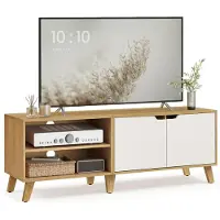 Vasagle , meuble TV, longueur 140 cm, pour téléviseurs jusqu'à 65 pouces, avec 2 portes
