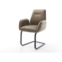 DELIFE Cantilever Zoa-Flex microvelours taupe vintage pied cantilever plat noir ressorts ensachés