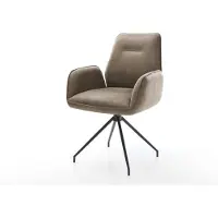 DELIFE Chaise-de-salle-à-manger Zoa-Flex microvelours taupe vintage pied croisé conique noir ressorts ensachés