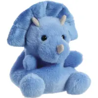 PALM PALS World , 33616, Palm Pals Tank Triceratops, 13cm, peluche, bleu