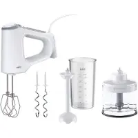 Braun MultiMix 3 - Batteur électrique avec 4 accessoires, 550 watts, blanc