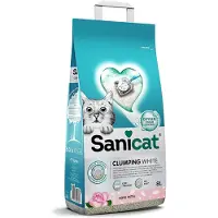 Sanicat – Litière agglomérante blanche – Parfum de pétales de rose | Fabriquée à partir de matières naturelles