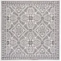 FRAAI Tapis d'extérieur carré | Summer Oriental Gris | 120x120cm | Gris | Carré | Tapis d'extérieur