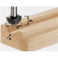 Festool Fraises à gorge HW S8 R9,7