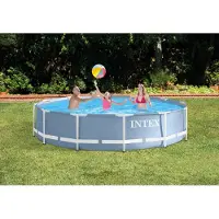 Intex Prisma Frame Range Round Above Ground With Filter Pool Gris 366 x 76 cm