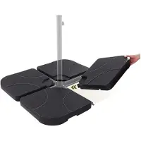 Sensahome - Pied de parasol Remplissable 4 pièces - Pied de parasol - Support de parasol - 50x50x7cm - Noir
