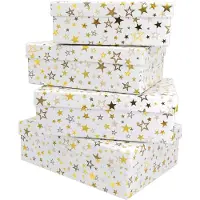 Idena Boîtes cadeaux WH Etoiles 4er FSC-Mix (4x)