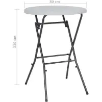 vidaXL Table haute pliante blanche 80x110 cm HDPE