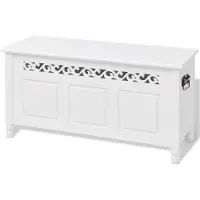 vidaXL Banc de rangement en style baroque PFDM blanc