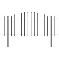 vidaXL Clôture de jardin avec lances (1.25-1.5)x5.1 m acier noir