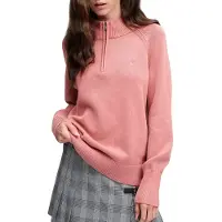 Superdry Femme Pull Classic Half Zip Coupe Décontractée Pink Taille: 44