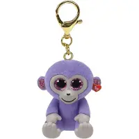 TY Porte-clés en peluche Mini Boos Clip Grapes Le singe Rose