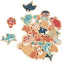 Janod Magnets - - Monde marin - 24 pièces - Bois - Illustrés